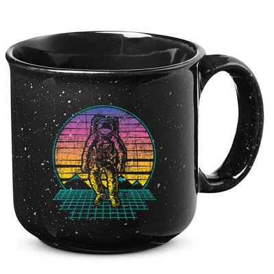Retro Vintage Astronaut Spaceman Universe Planets Galaxy 15oz Campfire Ceramic Mug