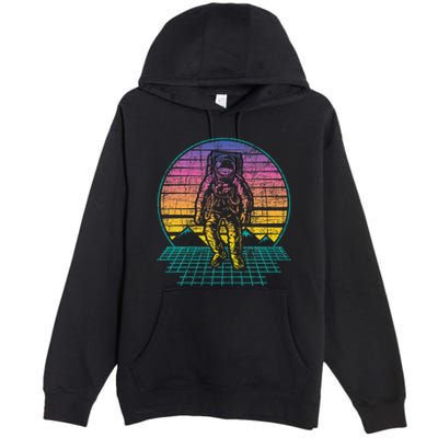 Retro Vintage Astronaut Spaceman Universe Planets Galaxy Premium Pullover Hoodie