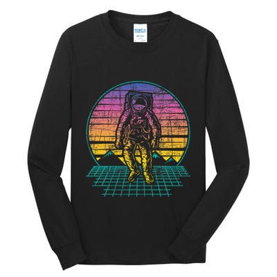 Retro Vintage Astronaut Spaceman Universe Planets Galaxy Tall Long Sleeve T-Shirt