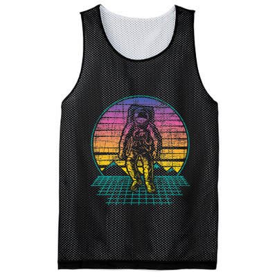 Retro Vintage Astronaut Spaceman Universe Planets Galaxy Mesh Reversible Basketball Jersey Tank