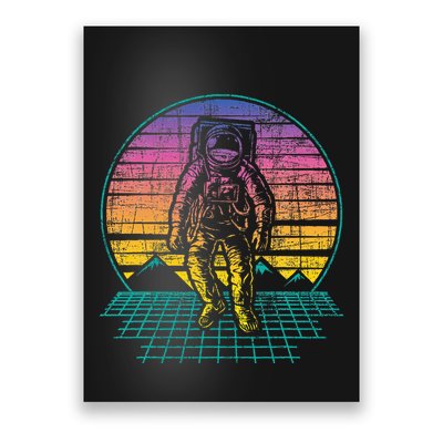 Retro Vintage Astronaut Spaceman Universe Planets Galaxy Poster