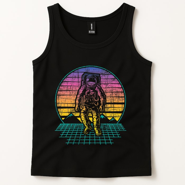 Retro Vintage Astronaut Spaceman Universe Planets Galaxy Tank Top