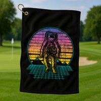 Retro Vintage Astronaut Spaceman Universe Planets Galaxy Golf Towel