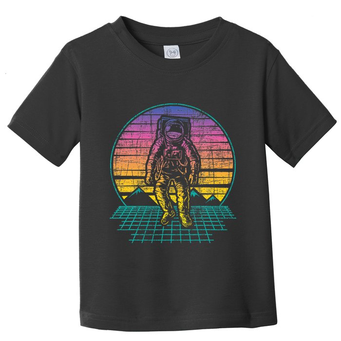 Retro Vintage Astronaut Spaceman Universe Planets Galaxy Toddler T-Shirt