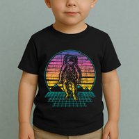 Retro Vintage Astronaut Spaceman Universe Planets Galaxy Toddler T-Shirt