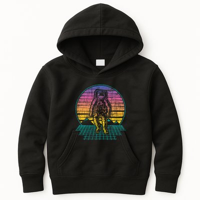 Retro Vintage Astronaut Spaceman Universe Planets Galaxy Kids Hoodie