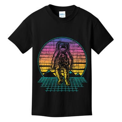 Retro Vintage Astronaut Spaceman Universe Planets Galaxy Kids T-Shirt