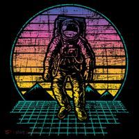 Retro Vintage Astronaut Spaceman Universe Planets Galaxy Kids T-Shirt