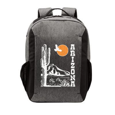 Retro Vintage Arizona Mountain Sedona Desert Sun And Cactus Vector Backpack