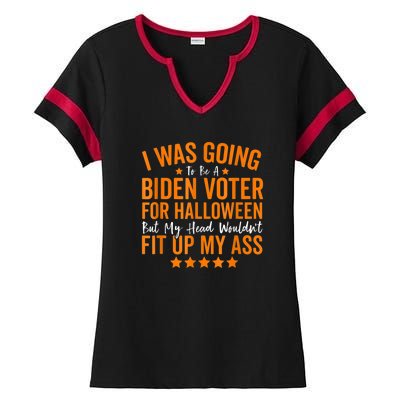 Republicans Voter Anti Joe Biden Halloween Costume Ladies Halftime Notch Neck Tee