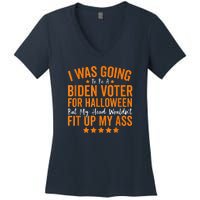 Republicans Voter Anti Joe Biden Halloween Costume Women's V-Neck T-Shirt