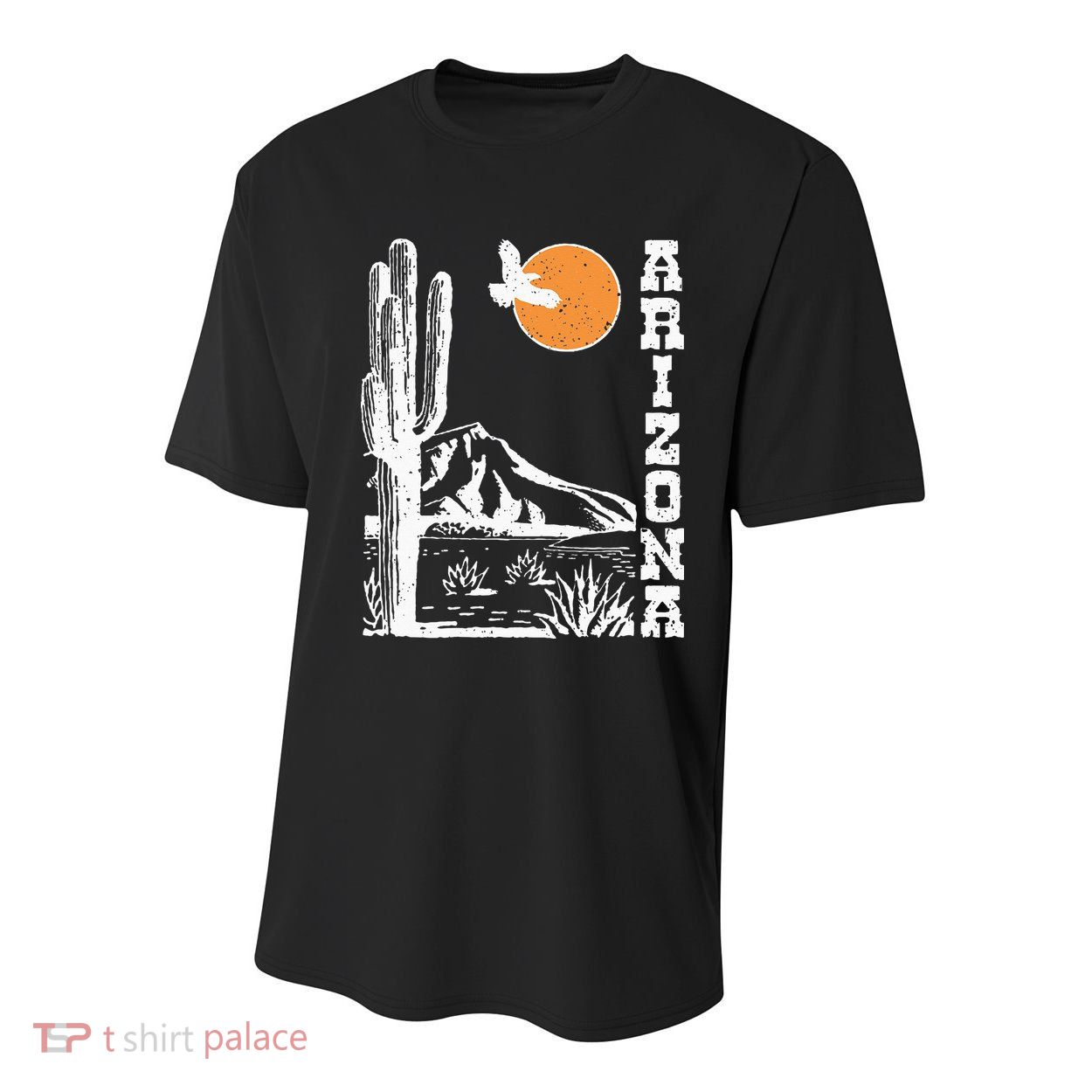 Retro Vintage Arizona Mountain Sedona Desert Sun And Cactus Youth Performance Sprint T-Shirt