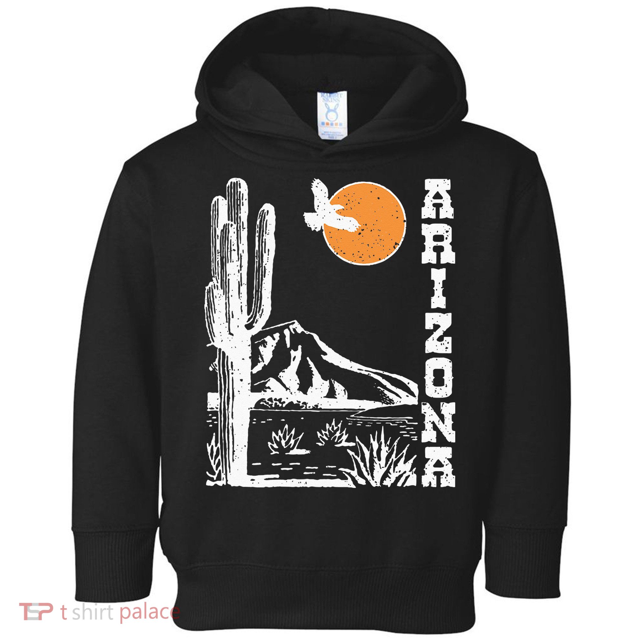 Retro Vintage Arizona Mountain Sedona Desert Sun And Cactus Toddler Hoodie