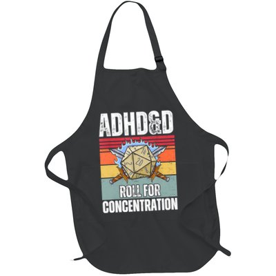 Retro Vintage ADHD&D Roll For Concentration Funny Gamer Apron