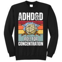 Retro Vintage ADHD&D Roll For Concentration Funny Gamer Sweatshirt