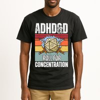 Retro Vintage ADHD&D Roll For Concentration Funny Gamer Tall T-Shirt
