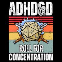 Retro Vintage ADHD&D Roll For Concentration Funny Gamer Tall T-Shirt