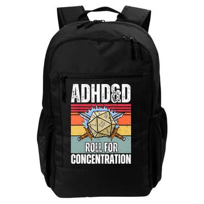 Retro Vintage ADHD&D Roll For Concentration Funny Gamer Backpack