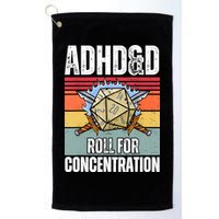 Retro Vintage ADHD&D Roll For Concentration Funny Gamer Golf Towel