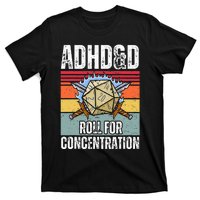 Retro Vintage Adhd&D Roll For Concentration Funny Gamer T-Shirt