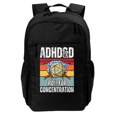 Retro Vintage Adhd&D Roll For Concentration Funny Gamer Backpack
