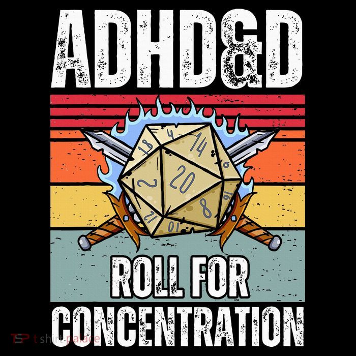 Retro Vintage Adhd&D Roll For Concentration Funny Gamer Backpack