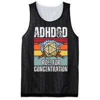 Retro Vintage Adhd&D Roll For Concentration Funny Gamer Mesh Reversible Basketball Jersey Tank