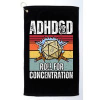 Retro Vintage Adhd&D Roll For Concentration Funny Gamer Golf Towel