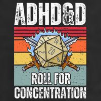 Retro Vintage Adhd&D Roll For Concentration Funny Gamer Golf Towel