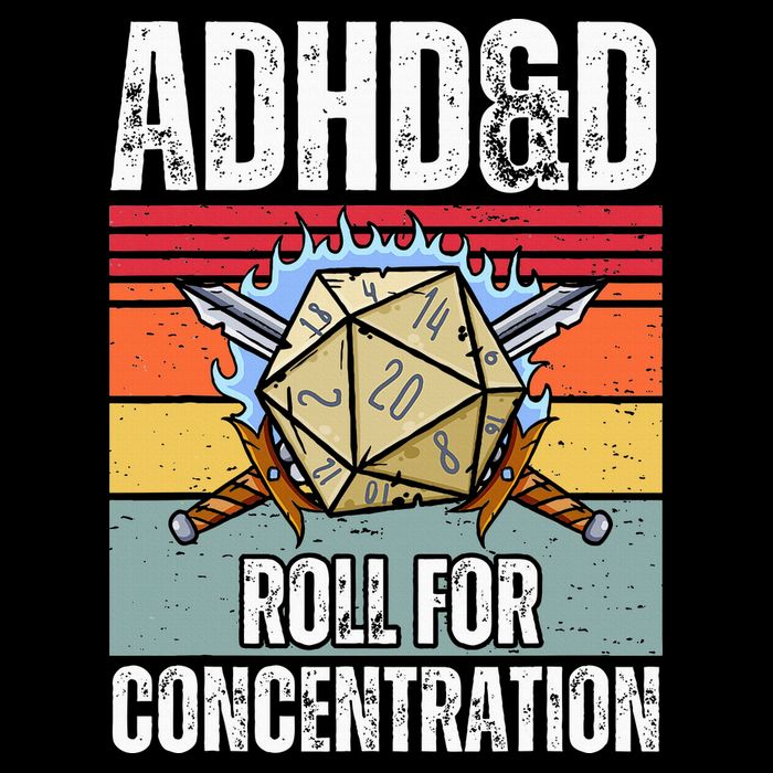 Retro Vintage Adhd&D Roll For Concentration Funny Gamer Crop Top