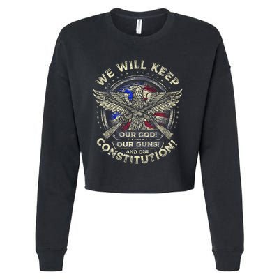 Retro Vintage America Amendment Cropped Pullover Crew