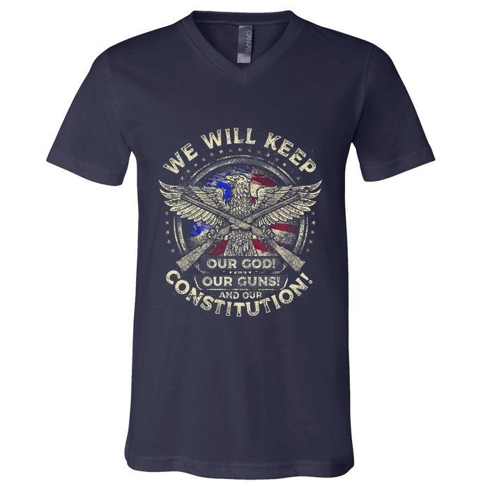 Retro Vintage America Amendment V-Neck T-Shirt