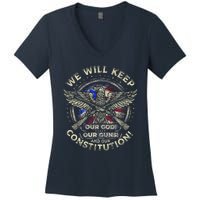 Retro Vintage America Amendment Women's V-Neck T-Shirt