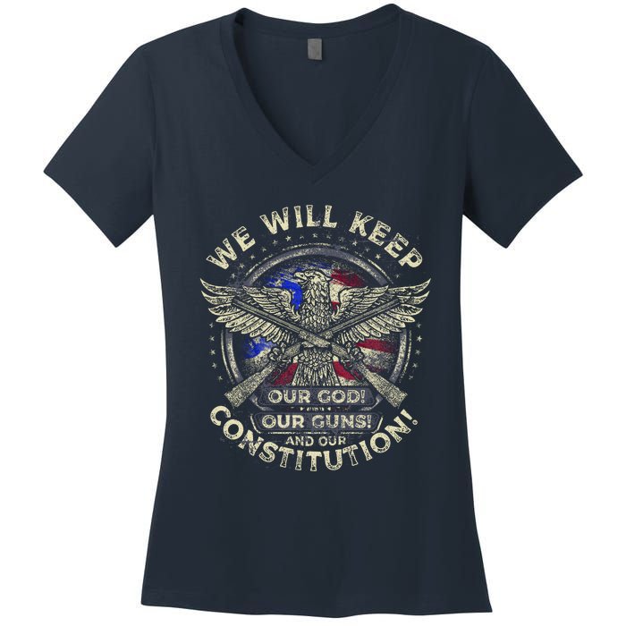 Retro Vintage America Amendment Women's V-Neck T-Shirt