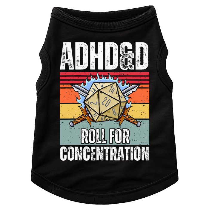 Retro Vintage ADHD&D Roll For Concentration Funny Gamer Doggie Tank