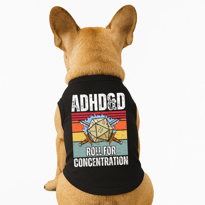 Retro Vintage ADHD&D Roll For Concentration Funny Gamer Doggie Tank