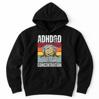 Retro Vintage ADHD&D Roll For Concentration Funny Gamer Hoodie