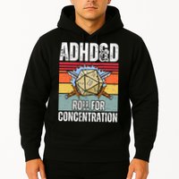 Retro Vintage ADHD&D Roll For Concentration Funny Gamer Hoodie