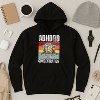 Retro Vintage ADHD&D Roll For Concentration Funny Gamer Hoodie