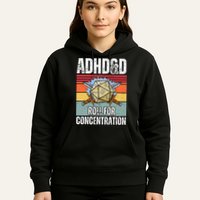 Retro Vintage ADHD&D Roll For Concentration Funny Gamer Hoodie
