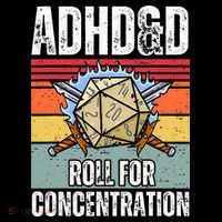 Retro Vintage ADHD&D Roll For Concentration Funny Gamer Apron