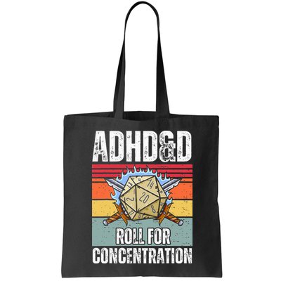 Retro Vintage ADHD&D Roll For Concentration Funny Gamer Bag