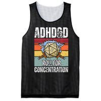 Retro Vintage ADHD&D Roll For Concentration Funny Gamer Mesh Reversible Basketball Jersey Tank