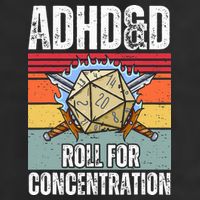 Retro Vintage ADHD&D Roll For Concentration Funny Gamer Golf Towel