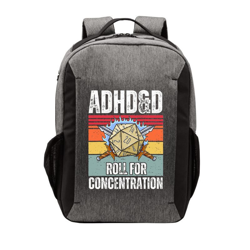Retro Vintage ADHD&D Roll For Concentration Funny Gamer Vector Backpack