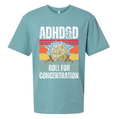 Retro Vintage ADHD&D Roll For Concentration Funny Gamer Sueded Cloud Jersey T-Shirt