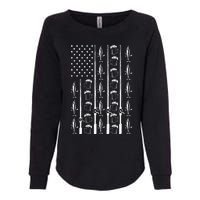 Retro Vintage American Flag 4th Of July Beer And Fishing Womens California Wash Sweatshirt