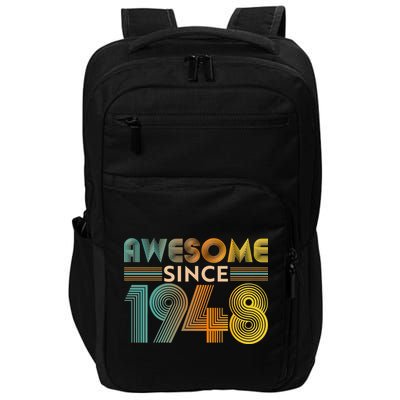 Retro Vintage Awesome Since 1948 Birthday Impact Tech Backpack