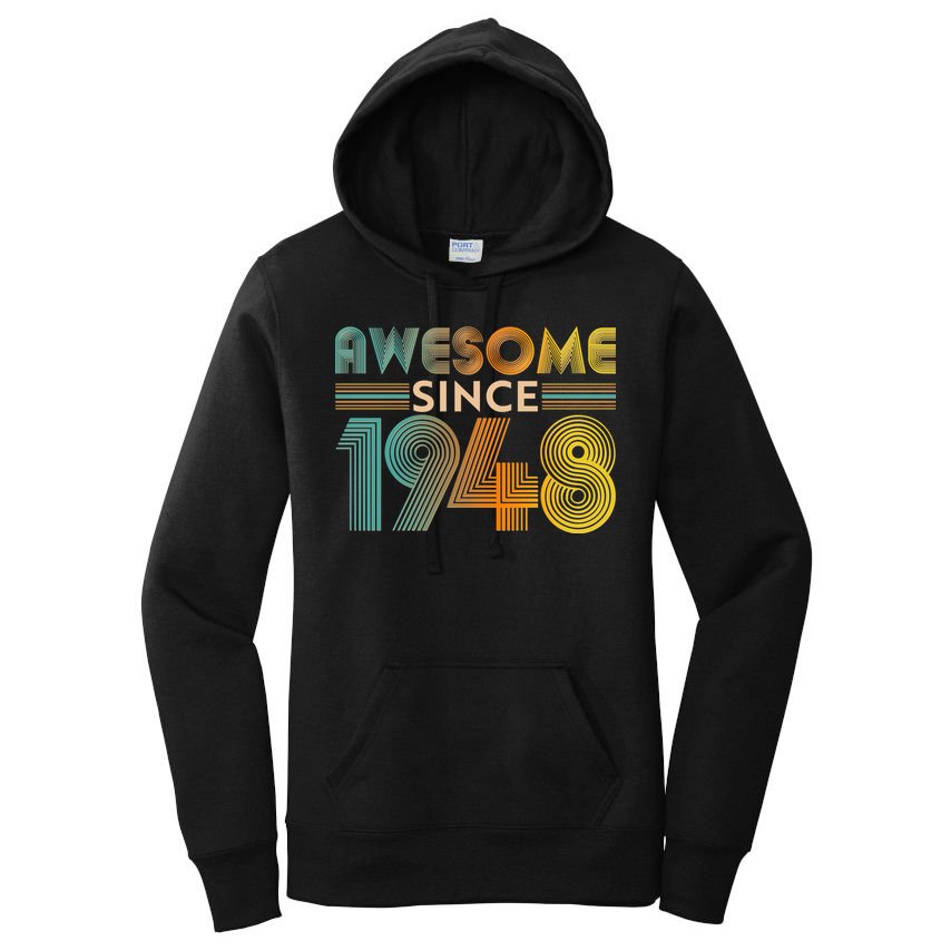 Retro Vintage Awesome Since 1948 Birthday Women's Pullover Hoodie