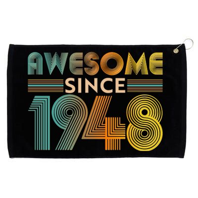 Retro Vintage Awesome Since 1948 Birthday Grommeted Golf Towel